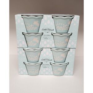 Ciroa Ramekins Happy Easter Pastel Purple Bunny Rabbit Candy Dish Stoneware New